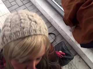 Lena-loch - Public - Blowjob Am Bahnsteig Und Cumshot