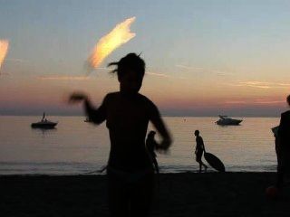 Topless Fire Dancing