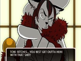 Dog Girls With Raccoon Man