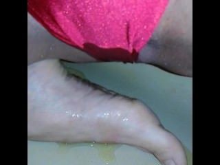 Peeing On My Foot Through Silk Panties