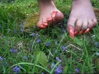 Orange Long Toenails