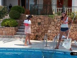 Lovely Lesbians Playing By The Pool